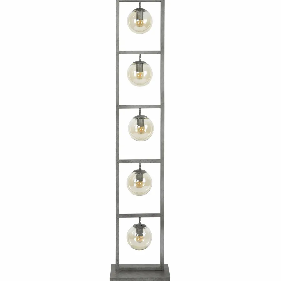 WoonStijl Vloerlamp tower 5x Ø15 glas / Oud zilver showroommodel Sale