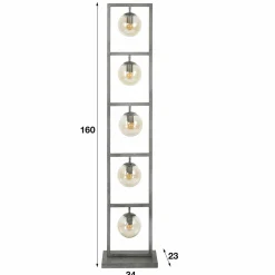WoonStijl Vloerlamp tower 5x Ø15 glas / Oud zilver showroommodel Sale