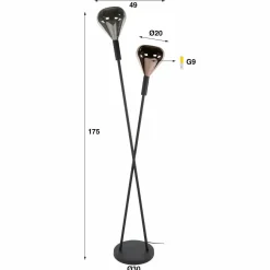 WoonStijl Vloerlamp Wings 2-lichts Clearance
