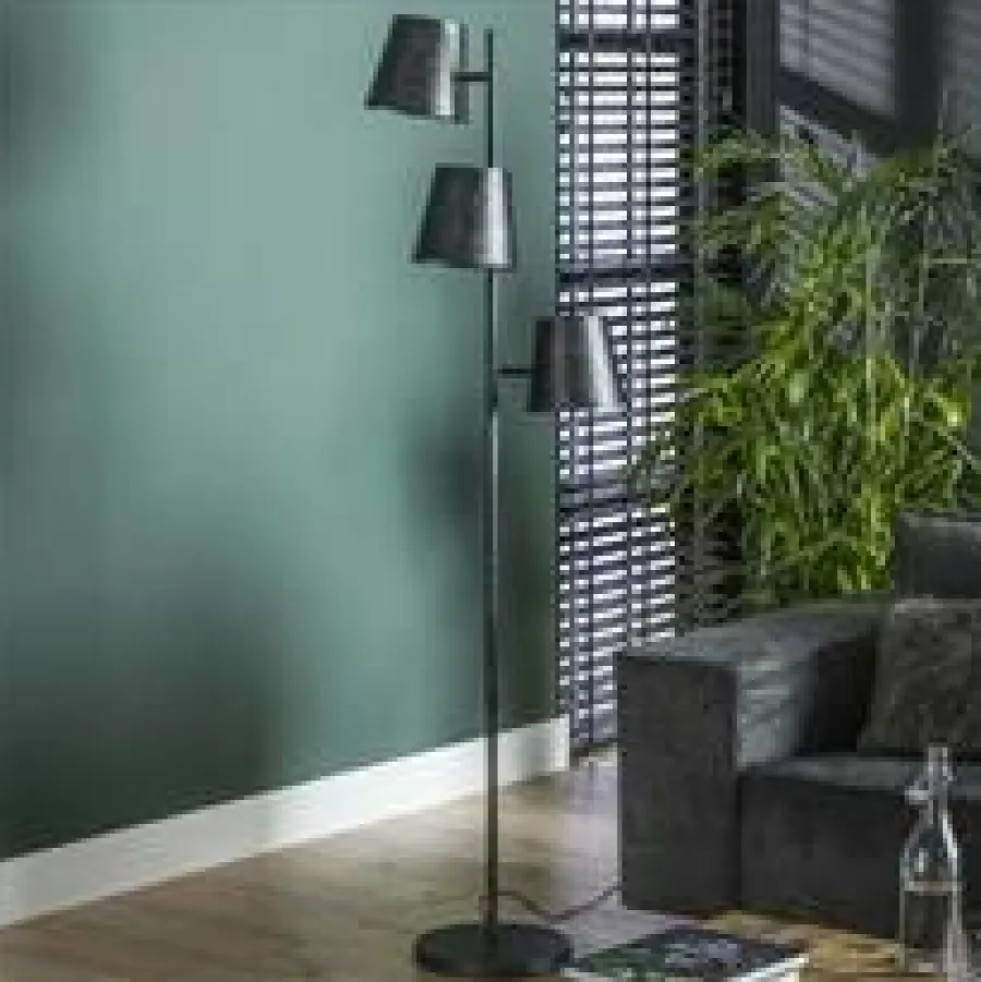 WoonStijl Vloerlamp 3x Kinetic / Charcoal Hot