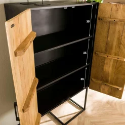 WoonStijl Wandkast 2D metal wood Massief mango blank antiek New