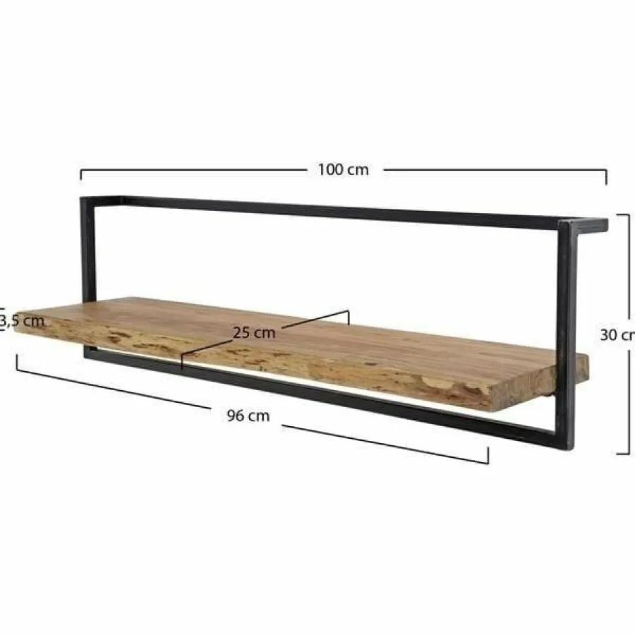 WoonStijl Wandplank Live Edge 100 cm New