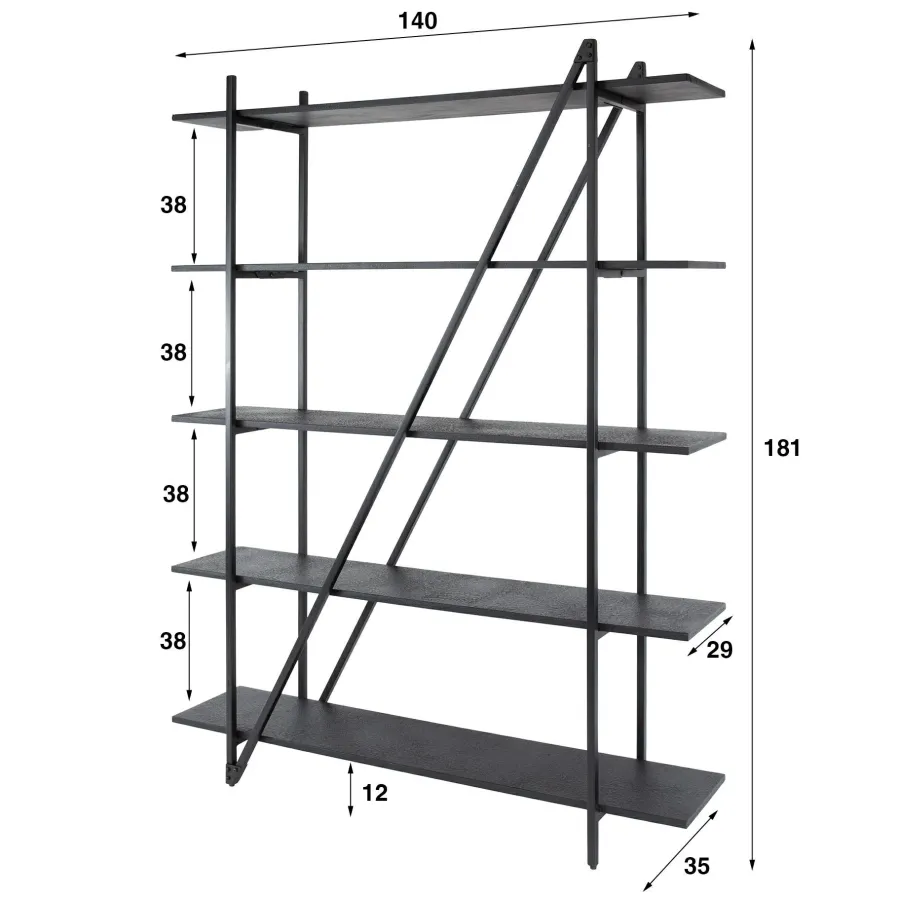 WoonStijl Wandrek 140cm 5 laags Piega Grijs Clearance