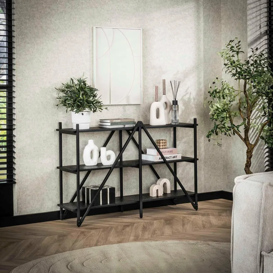 WoonStijl Wandrek 130cm 3 laags Piega Grijs Best