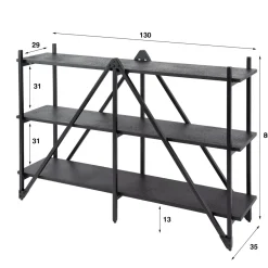 WoonStijl Wandrek 130cm 3 laags Piega Grijs Best