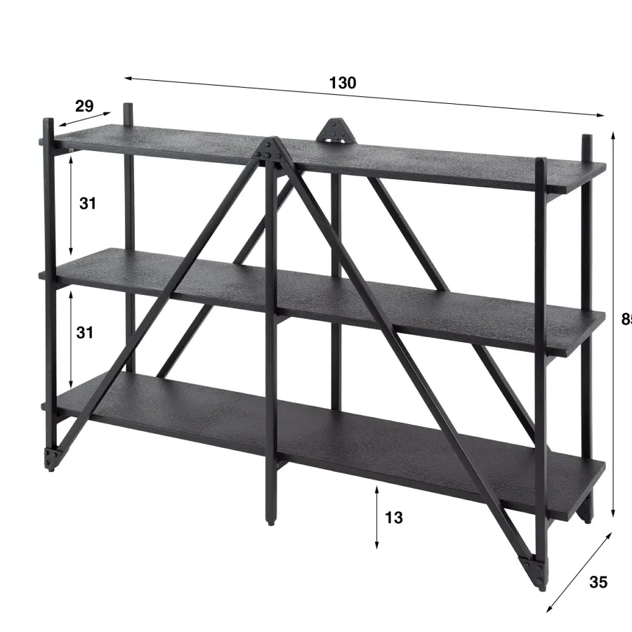 WoonStijl Wandrek 130cm 3 laags Piega Grijs Best