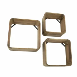 WoonStijl Wandschap Acacia vierkant set van 3