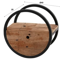 WoonStijl Wandschap circular Ø40 met lade / Robuust hardhout