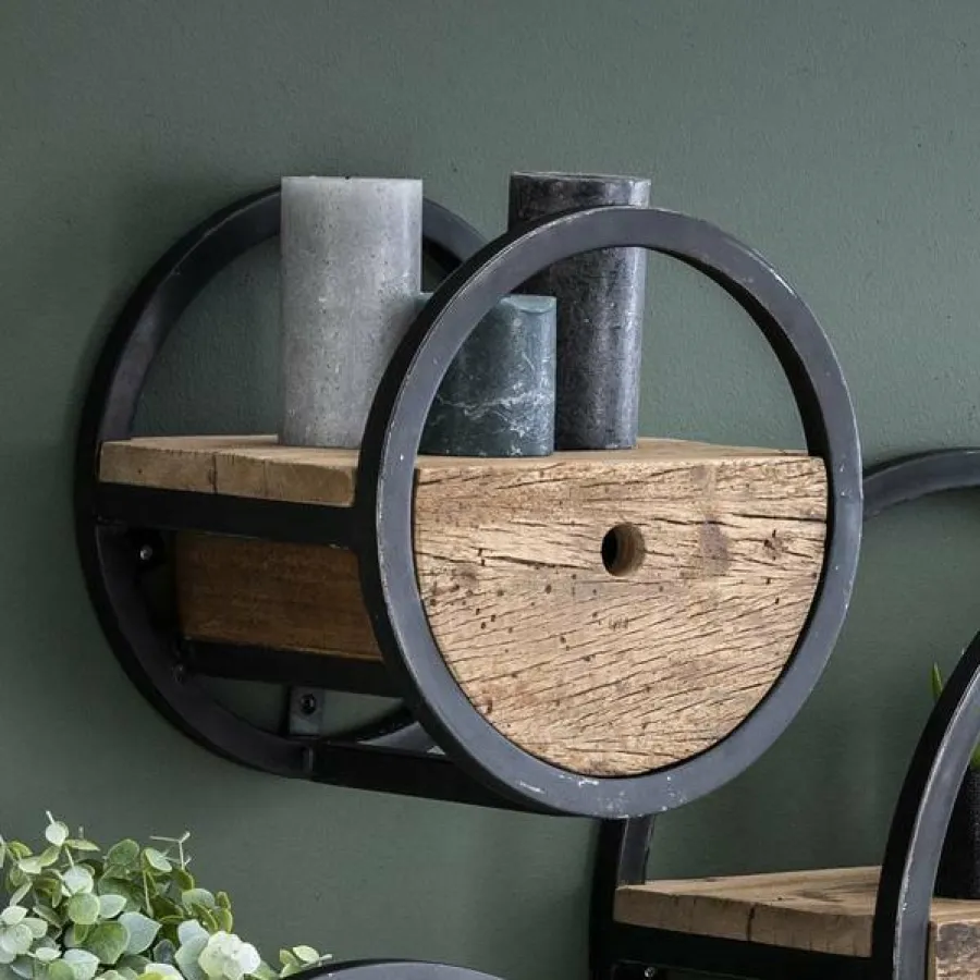WoonStijl Wandschap circular Ø30 met lade / Robuust hardhout Hot