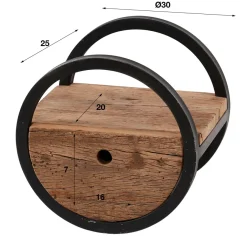 WoonStijl Wandschap circular Ø30 met lade / Robuust hardhout Hot