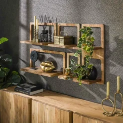 WoonStijl Wandschap Curvy Acacia - Set van 5 Hot
