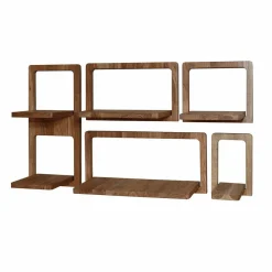 WoonStijl Wandschap Curvy Acacia - Set van 5 Hot