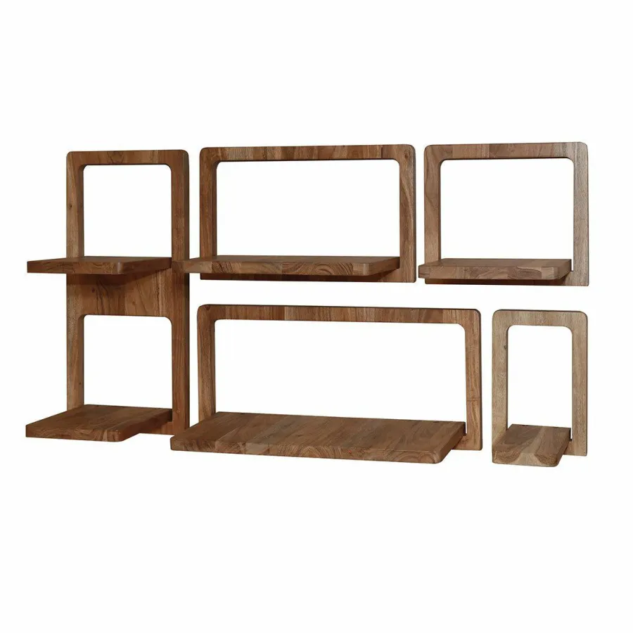 WoonStijl Wandschap Curvy Acacia - Set van 5 Hot