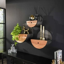 WoonStijl Wandschap half moon Ø50 met lade Hot