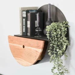 WoonStijl Wandschap half moon Ø50 met lade Hot