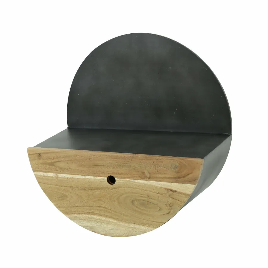 WoonStijl Wandschap half moon Ø50 met lade Hot