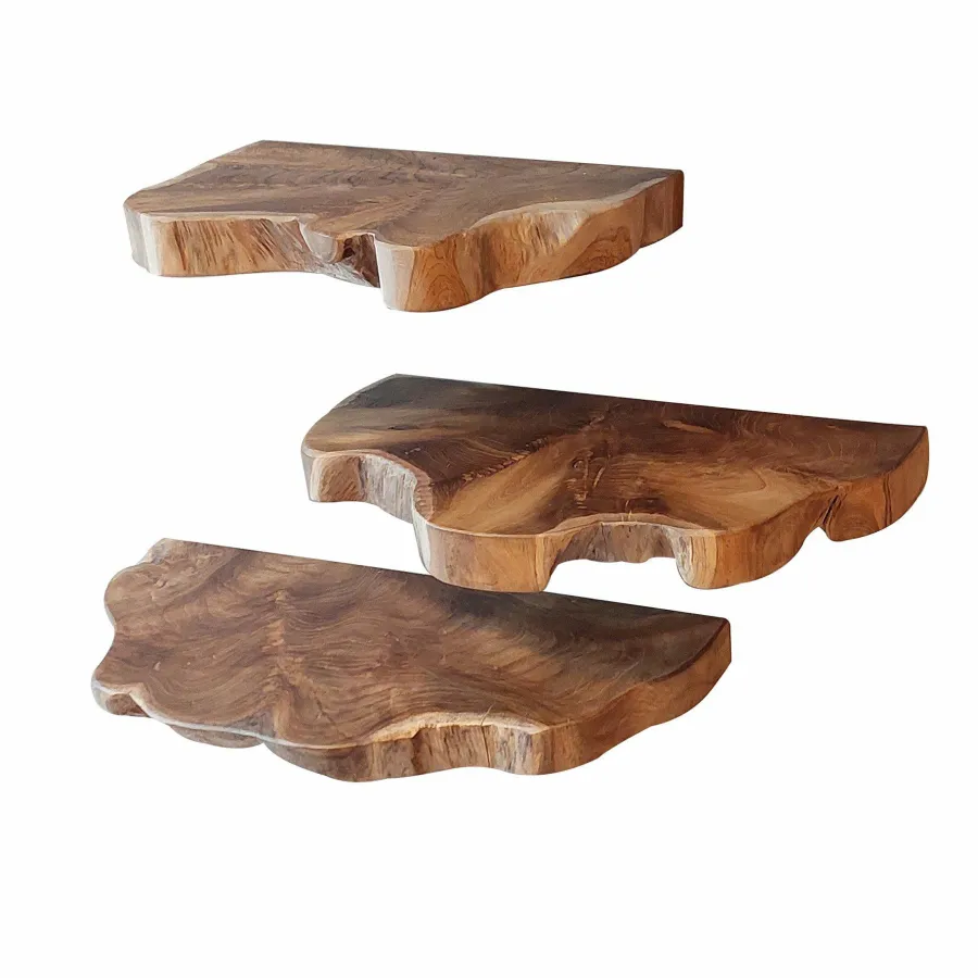 WoonStijl Wandschap natural line set van 3 New