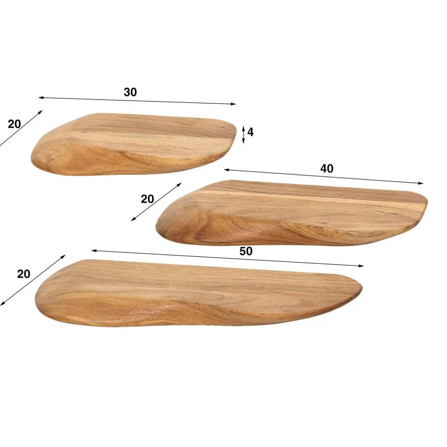 WoonStijl Wandschap organic set van 3 Discount
