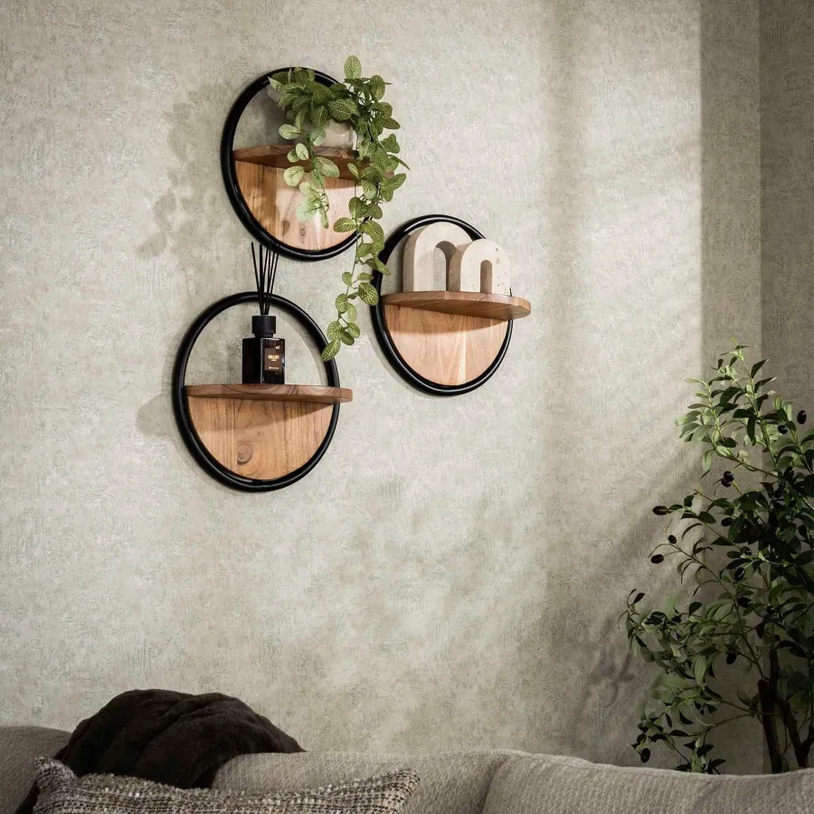 WoonStijl Wandschap round set van 3 Sale