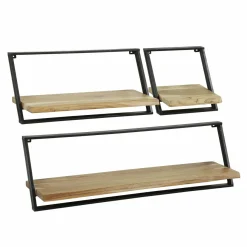 WoonStijl Wandschap set van 3 Lean acacia New