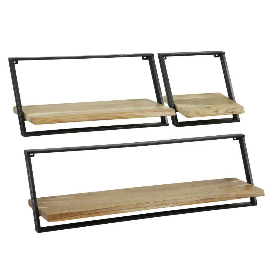 WoonStijl Wandschap set van 3 Lean acacia New