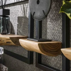 WoonStijl Wandschap set van 5 acacia edge Discount