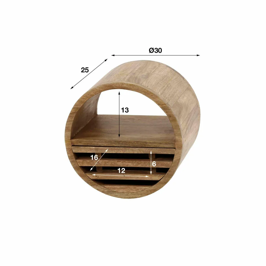 WoonStijl Wandschap tweak Ø30 met lade Discount