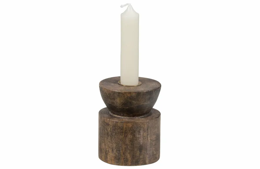 Woood Aiden Kandelaar Hout Bruin Discount
