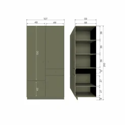 Woood ALFIE kledingkast smal 107CM grenen forest [fsc]