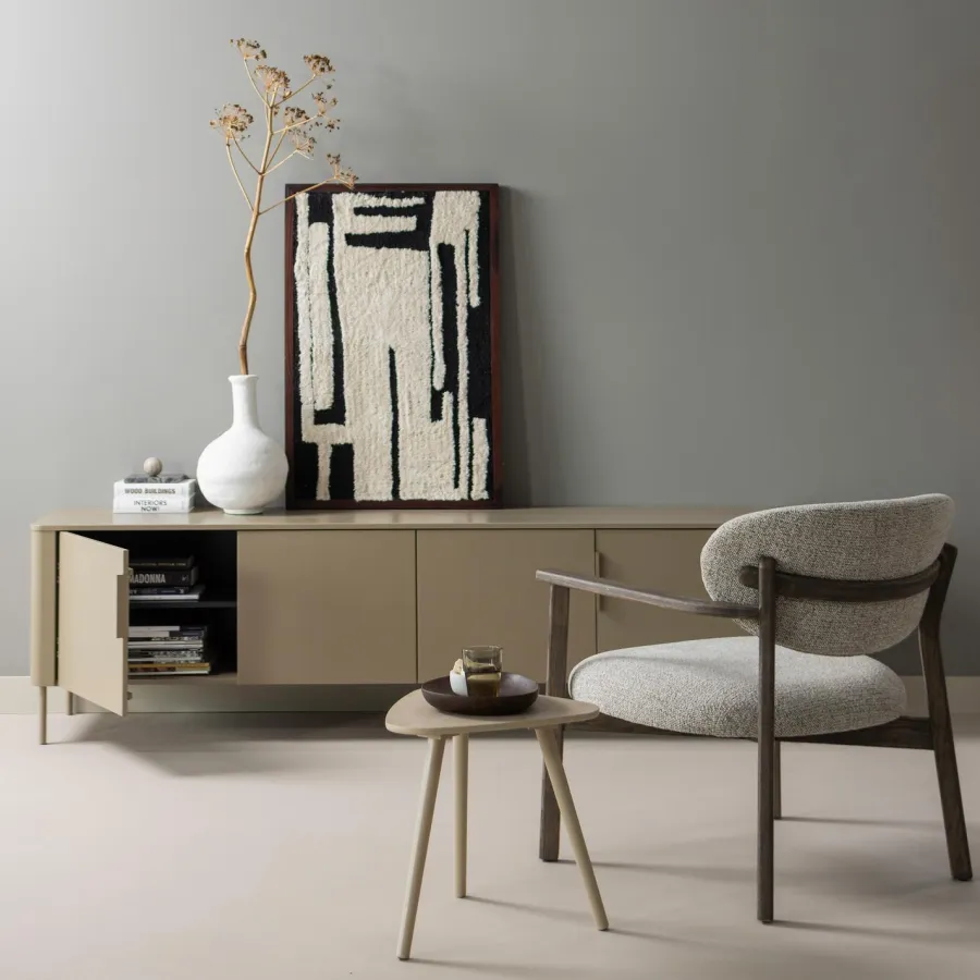 Woood Anka wanddeco katoen zwart/wit Online