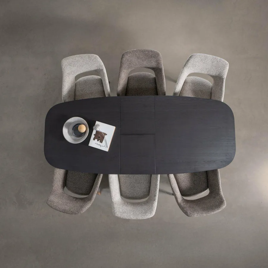 Woood Arros eettafel uitschuifbaar 180-220x90cm mdf zwart Clearance