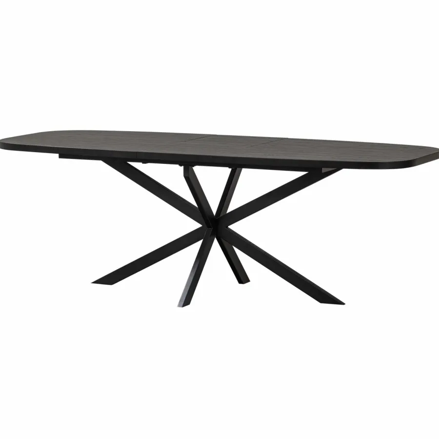 Woood Arros eettafel uitschuifbaar 180-220x90cm mdf zwart Clearance