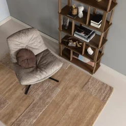 Woood Arve draaifauteuil bedrukte stof naturel melange Discount