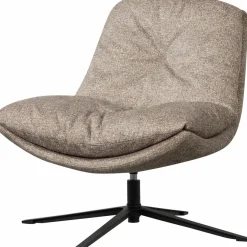 Woood Arve draaifauteuil bedrukte stof naturel melange Discount
