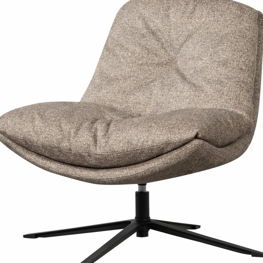 Woood Arve draaifauteuil bedrukte stof naturel melange Discount