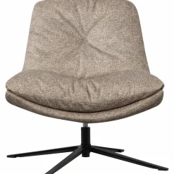 Woood Arve draaifauteuil bedrukte stof naturel melange Discount