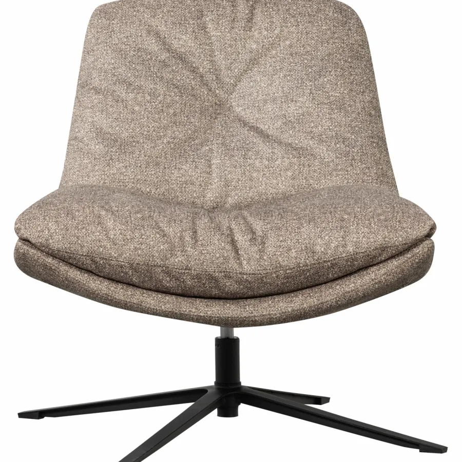 Woood Arve draaifauteuil bedrukte stof naturel melange Discount