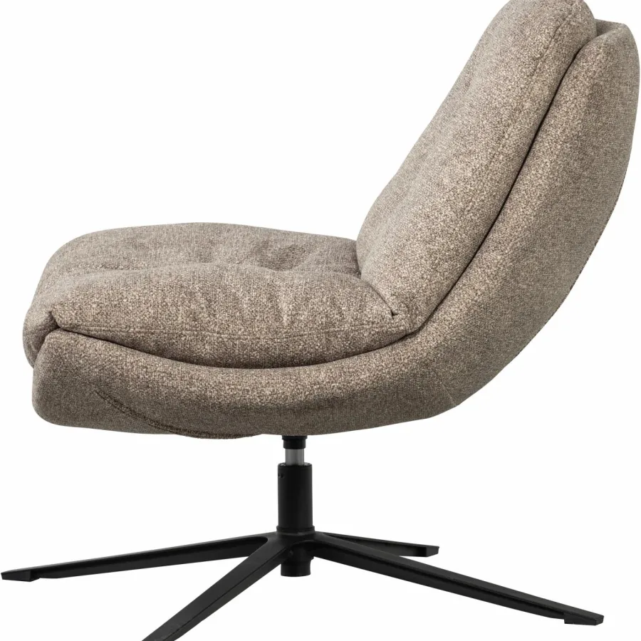 Woood Arve draaifauteuil bedrukte stof naturel melange Discount