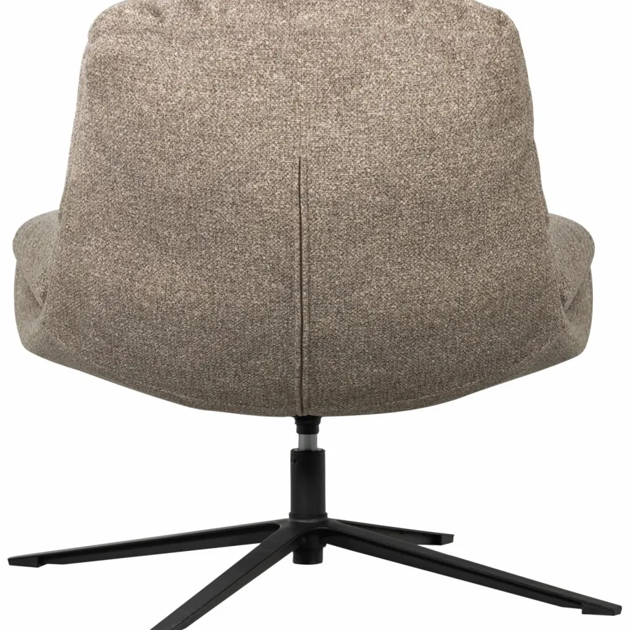 Woood Arve draaifauteuil bedrukte stof naturel melange Discount