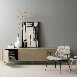 Woood Aure fauteuil chenille beige/zwart Sale