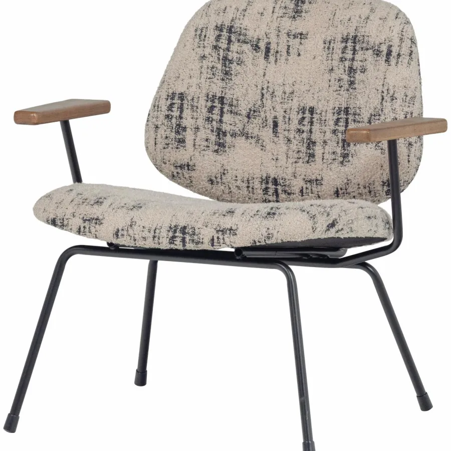 Woood Aure fauteuil chenille beige/zwart Sale