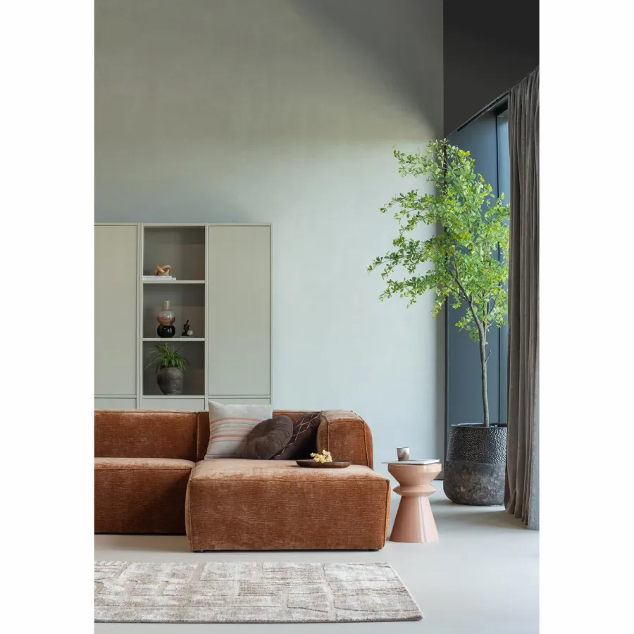 Woood Aziz kussens velvet bruin/naturel - set van 3