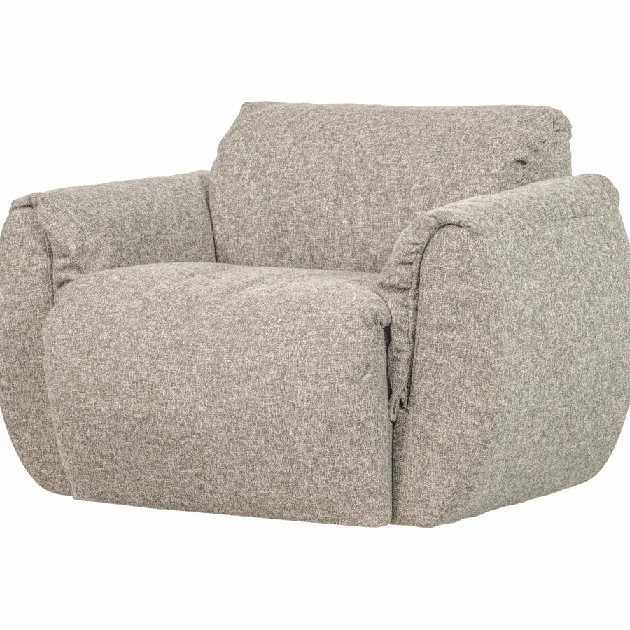Woood Baggy draaifauteuil geweven stof naturel melange Clearance