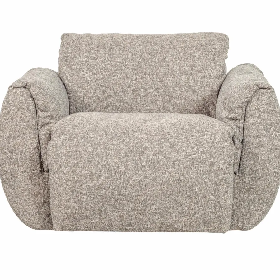 Woood Baggy draaifauteuil geweven stof naturel melange Clearance
