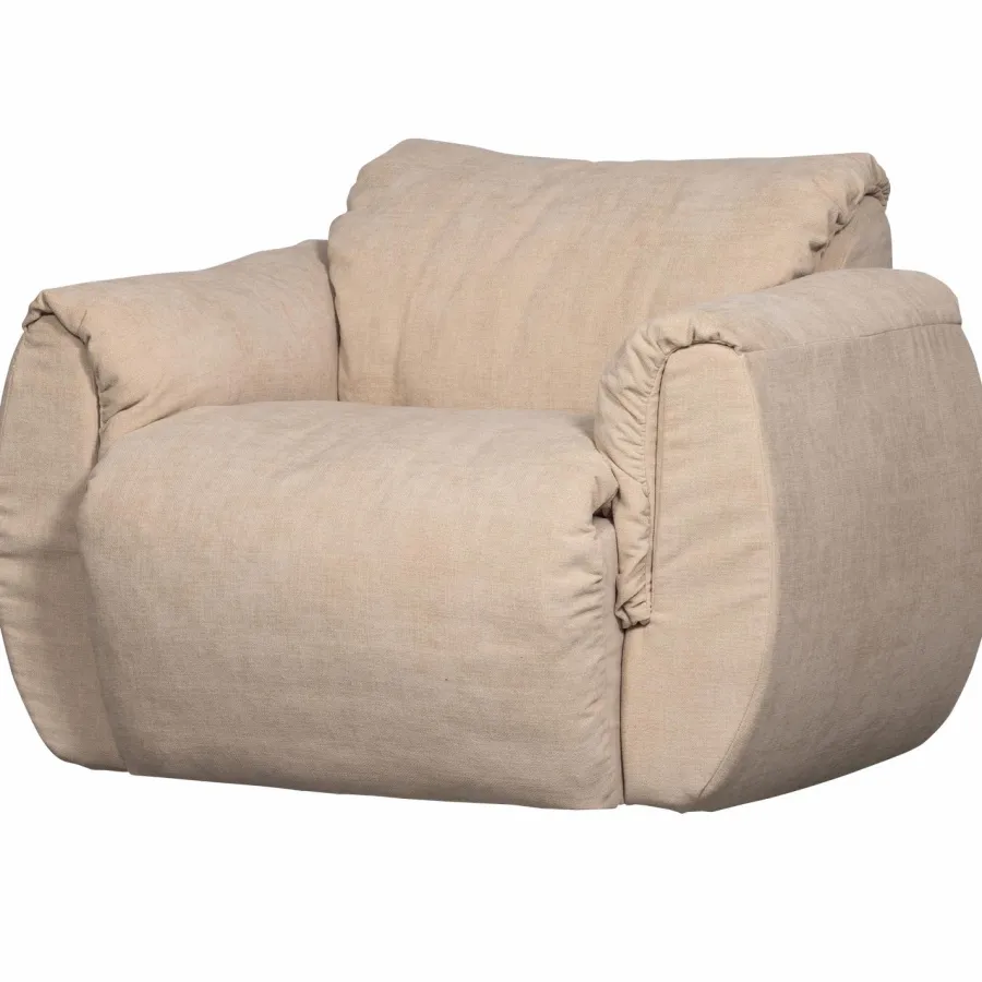 Woood Baggy draaifauteuil geweven chenille zand Online