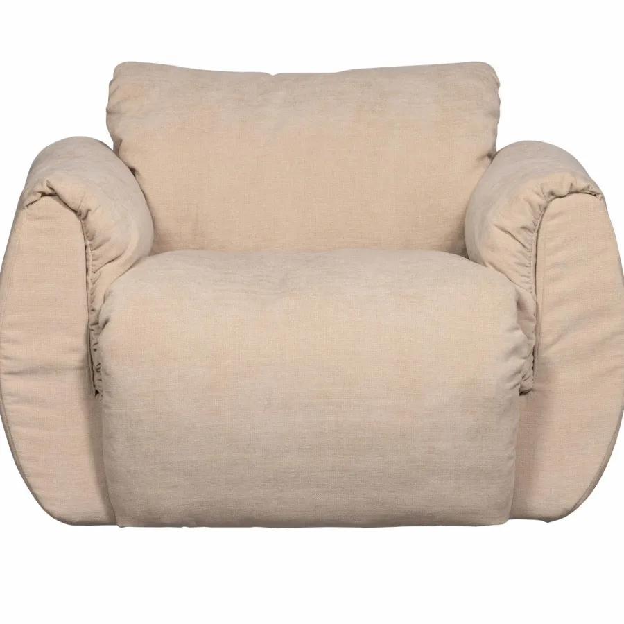 Woood Baggy draaifauteuil geweven chenille zand Online