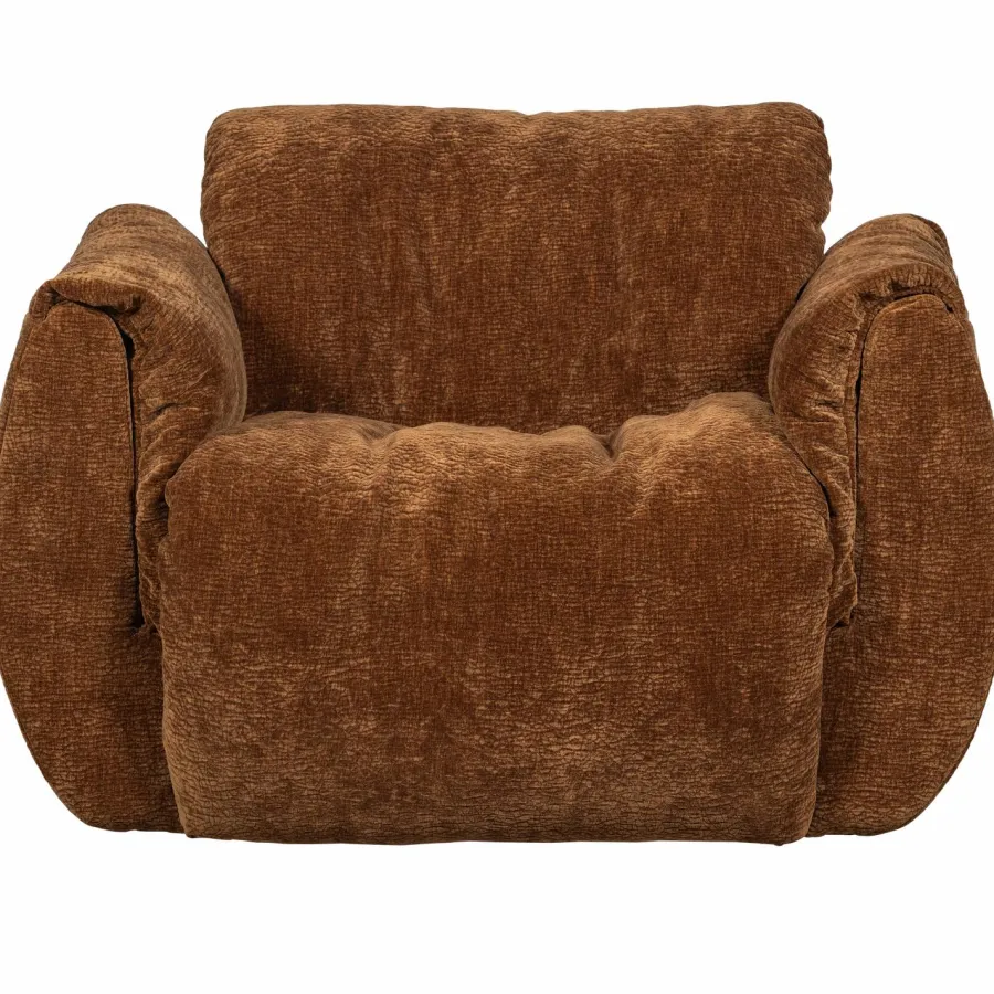 Woood Baggy draaifauteuil 3d chenille middenbruin New