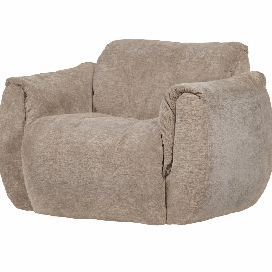 Woood Baggy draaifauteuil 3d chenille zand Discount
