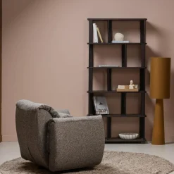 Woood Baggy draaifauteuil geweven stof warmgrijs melange Hot