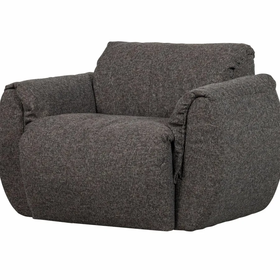 Woood Baggy draaifauteuil geweven stof warmgrijs melange Hot